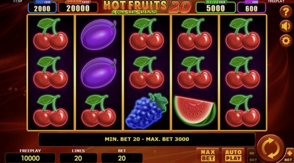 Play Hot Fruits 20 Cash Spins online