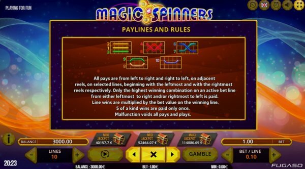 Magic Spinners – Demo and Free play