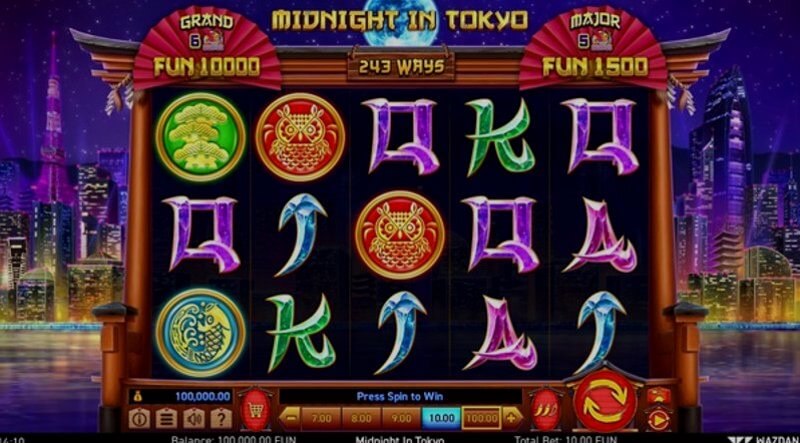 Midnight In Tokyo video slot: win screen Midnight In Tokyo video slot: win screen