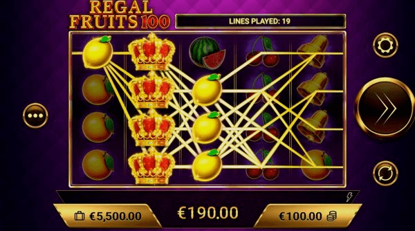 Play Regal Fruits 100 online