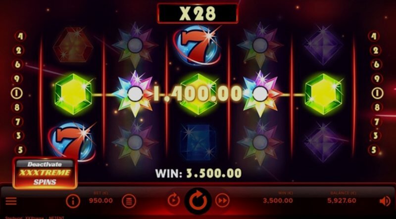 Starburst Xxxtreme video slot: bonus feature in action