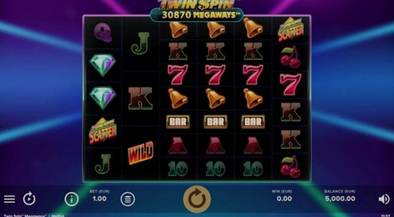 Twin Spin Megaways video slot: reels and symbols in play