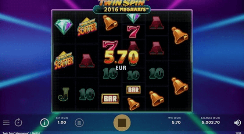 Twin Spin Megaways video slot: win screen