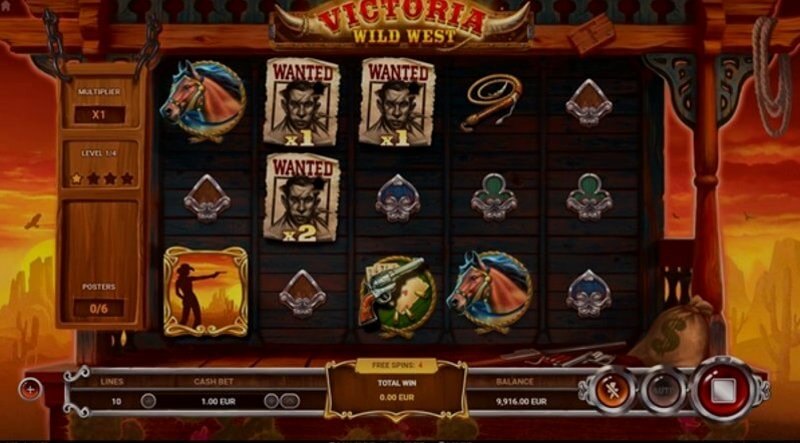 Victoria Wild West video slot: win screen