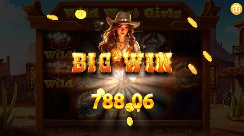 Wild West Girls video slot: win screen