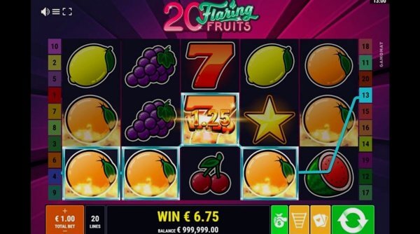 Comparison of slot machines 20 Flaring Fruits