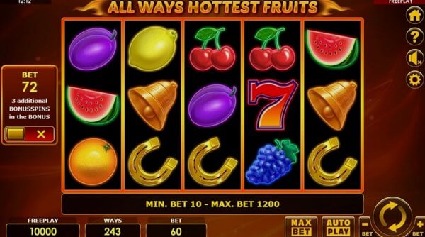 Comparison of slot machines All Ways Hottest Fruits