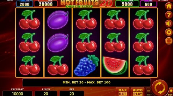 Как играть в Hot Fruits 20 Cash Spins