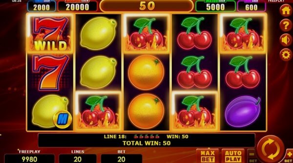 Comparison of slot machines Hot Fruits 20 Cash Spins