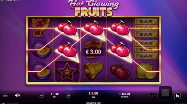 Comparison of slot machines Glowing Fruits