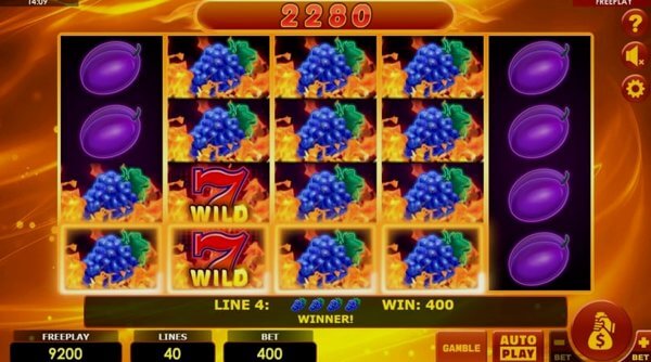 Comparison of slot machines Hottest Fruits 40