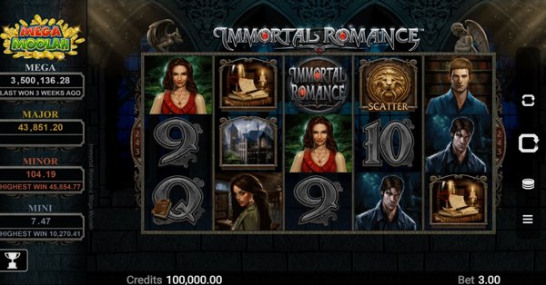 Как играть в Immortal Romance Mega Moolah