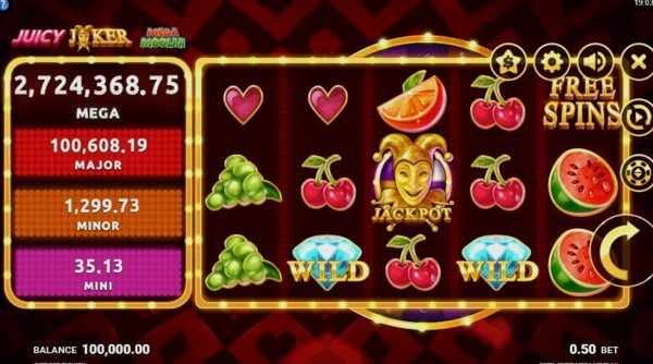 Comparison of slot machines Juicy Joker Mega Moolah