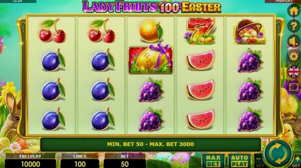 Comparison of slot machines Lady Fruits 100 Easter