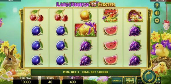 Lady Fruits 40 Easter on mobile and PC