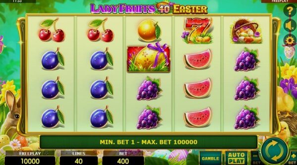 Comparison of slot machines Lady Fruits 40 Easter