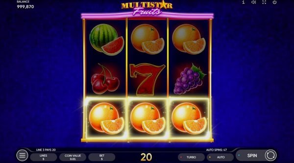 Comparison of slot machines Multistar Fruits