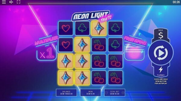 Neon Light Fruits on mobile and PC