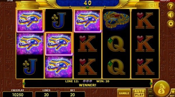 Comparison of slot machines Pharaohs Gold 20