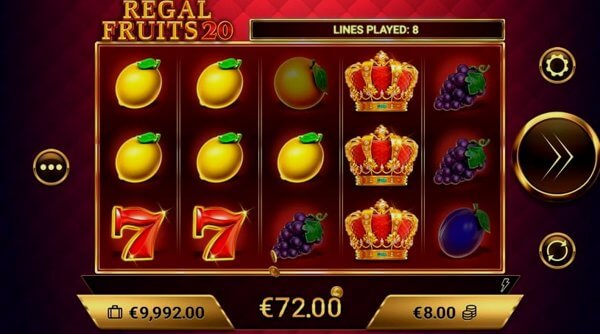 Comparison of slot machines Regal Fruits 20